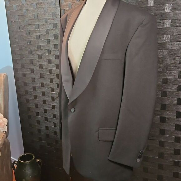 Men's Classic Black Tux Blazer Size 42R - Picture 4 of 13